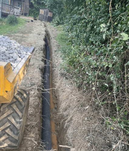 Image of a pipe installation at a Cornish property.