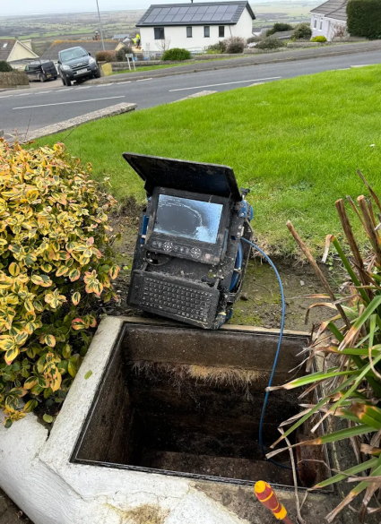Image of the CCTV drain survey screen during a drainage survey