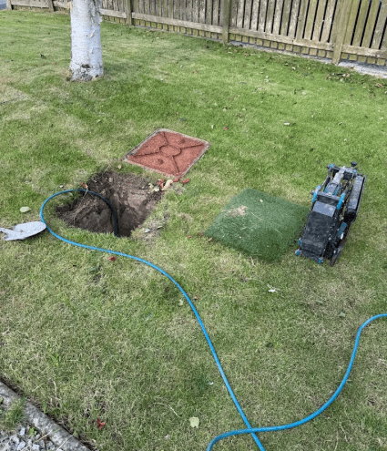 Image of the Clear Stream team carrying out a drain survey at Cornish property.